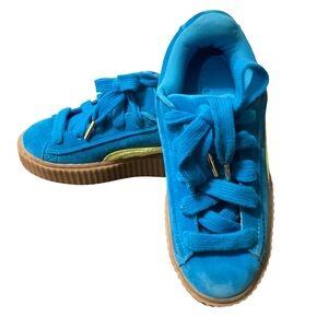 PUMA Creeper Phatty Jr Big Kids Sneakers Speed Blue Lime Gum Size 6